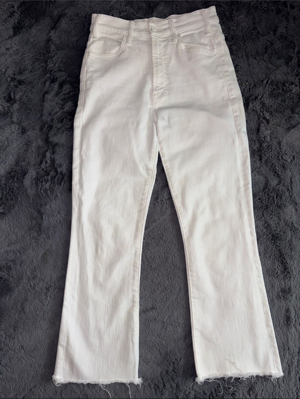 MOTHER White High-Rise Denim Jeans